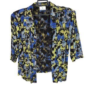 Womens Travel Collection Slinky Knit Cardigan Jacket Multicolor Cross Hatch 2X